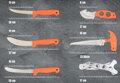 Hunting knife set large (8 pieces)