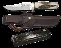 Hunting knife with leather sheath, antler handle 31913