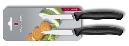 Victorinox Swiss Classic Knife Set with smooth blade 2 pieces black