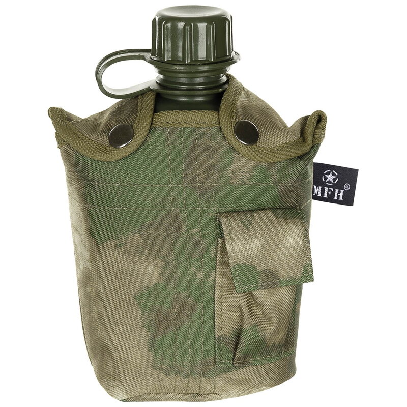 Field bottle MFH US nylon cover 1L HDT-camo BPA free